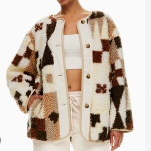 Aritzia Cream and Brown Teddy Jacket